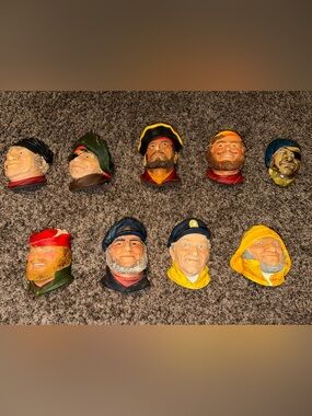 Assorted Bossons Nautical Fisherman Wall Plaques - Yellow, Blue, Red Accents